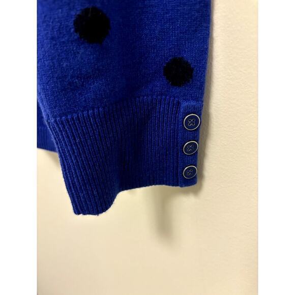 Talbots CASHMERE BUTTON CUFF CREWNECK SWEATER - DOT - Picture 7 of 7